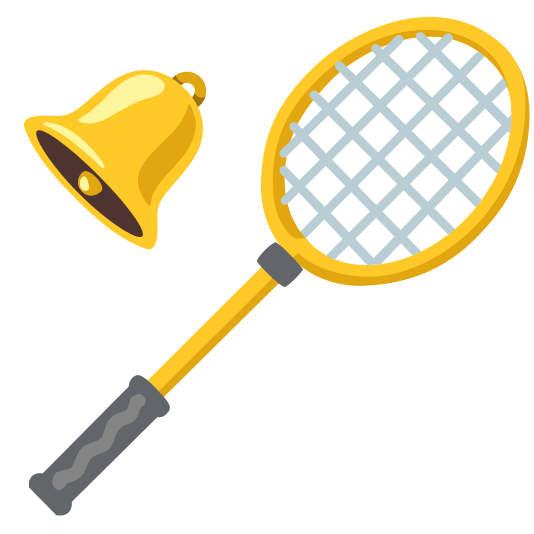 badminton racquet and shuttlecock bell