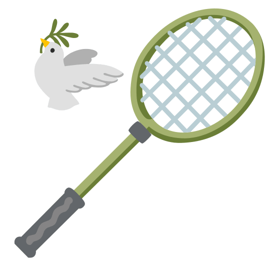 badminton racquet and shuttlecock dove of peace