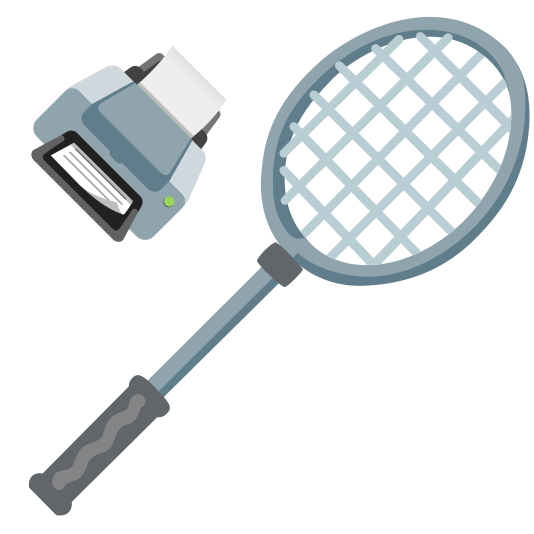 badminton racquet and shuttlecock printer