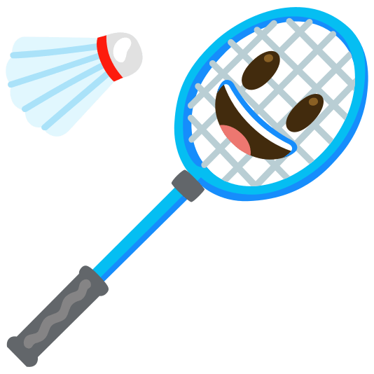 badminton racquet and shuttlecock smiley