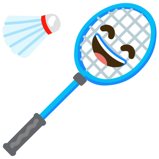 badminton racquet and shuttlecock smile
