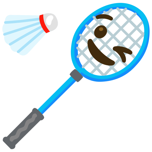 badminton racquet and shuttlecock wink