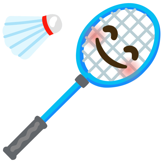 badminton racquet and shuttlecock blush