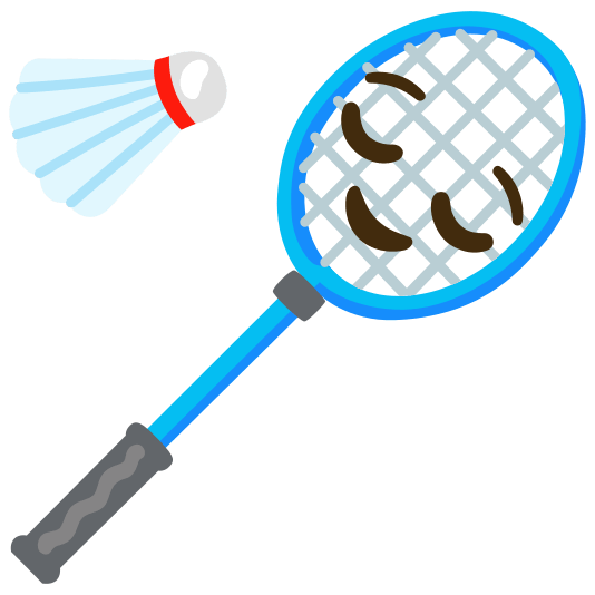 badminton racquet and shuttlecock relieved