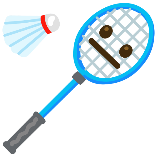 badminton racquet and shuttlecock neutral face