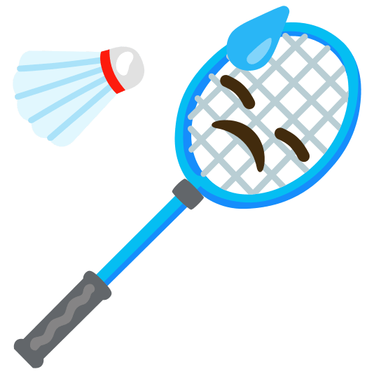 badminton racquet and shuttlecock sweat