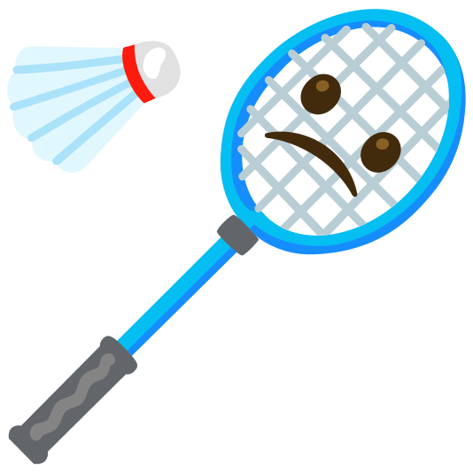 badminton racquet and shuttlecock confused