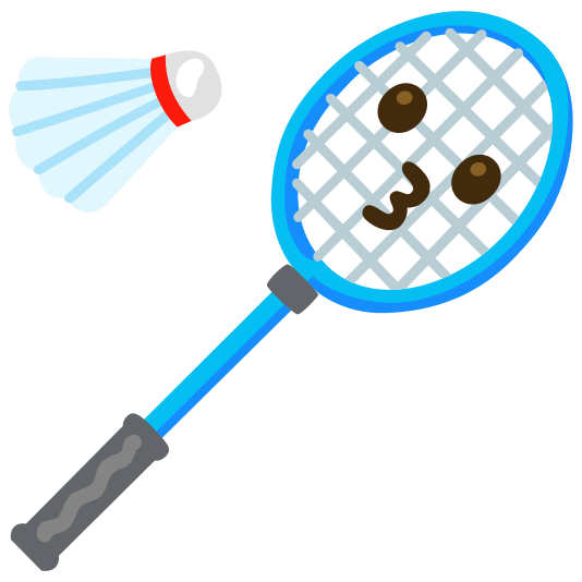 badminton racquet and shuttlecock kissing