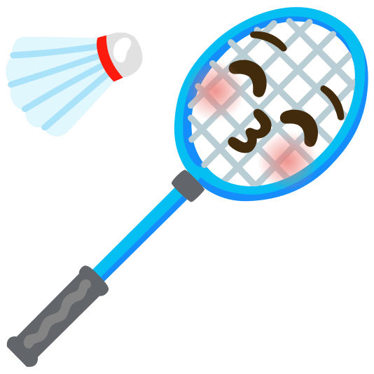 badminton racquet and shuttlecock kissing closed eyes
