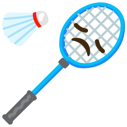 badminton racquet and shuttlecock disappointed