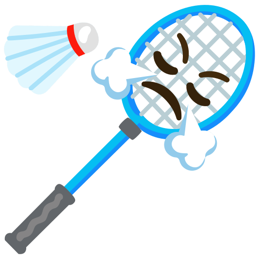 badminton racquet and shuttlecock triumph