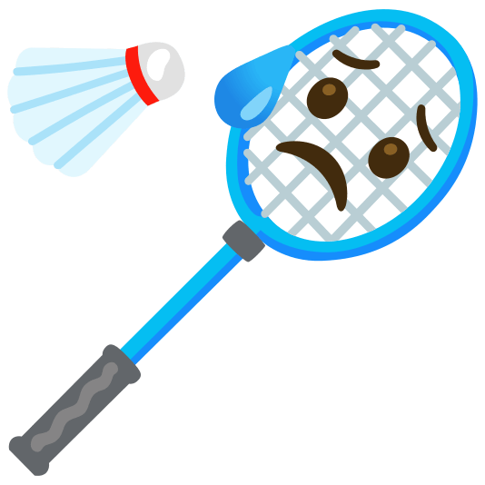 badminton racquet and shuttlecock disappointed relieved