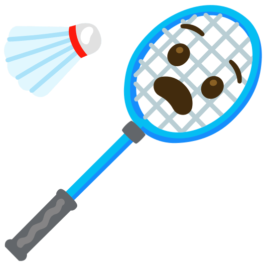 badminton racquet and shuttlecock anguished