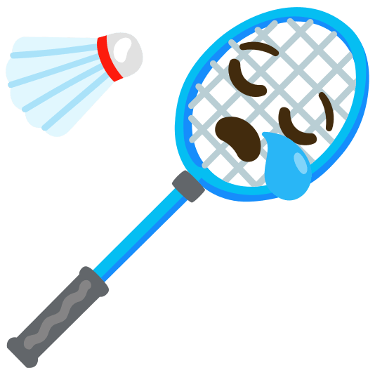 badminton racquet and shuttlecock sleepy