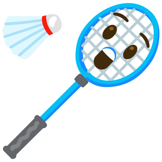 badminton racquet and shuttlecock astonished