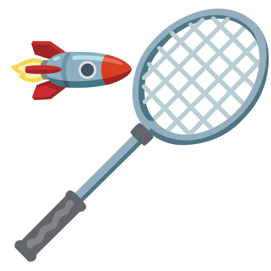 badminton racquet and shuttlecock rocket