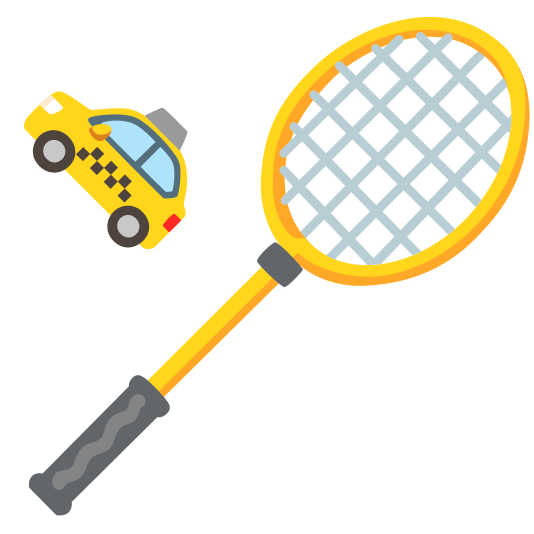 badminton racquet and shuttlecock taxi