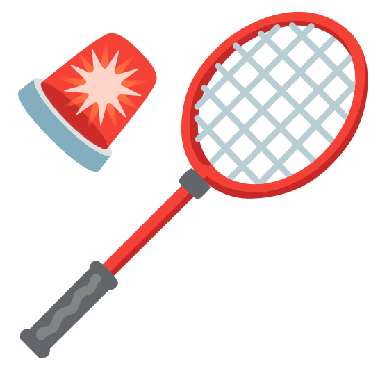 badminton racquet and shuttlecock rotating light