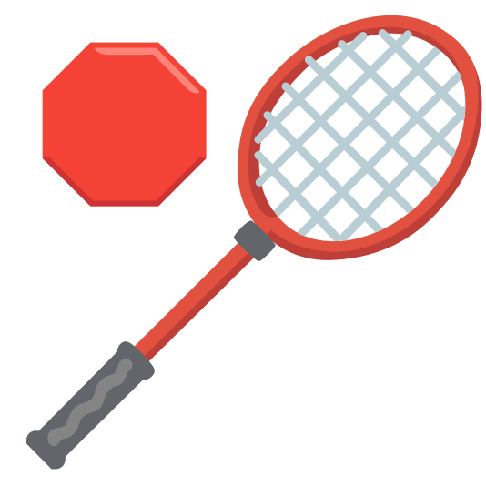 badminton racquet and shuttlecock octagonal sign