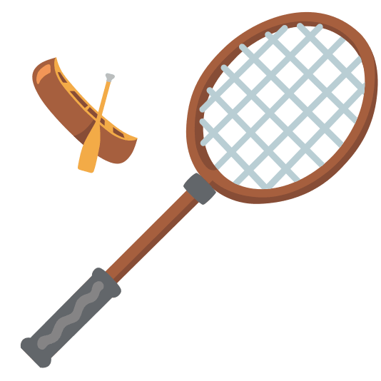 badminton racquet and shuttlecock canoe