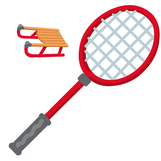 badminton racquet and shuttlecock sled