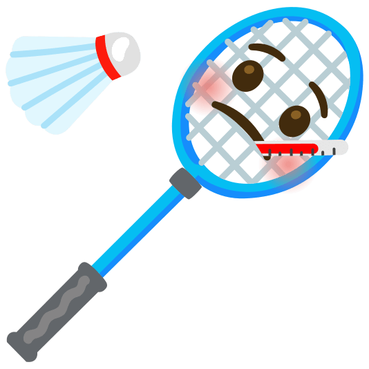 badminton racquet and shuttlecock face with thermometer