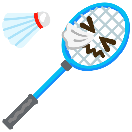 badminton racquet and shuttlecock sneezing face