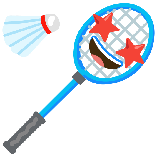 badminton racquet and shuttlecock star struck