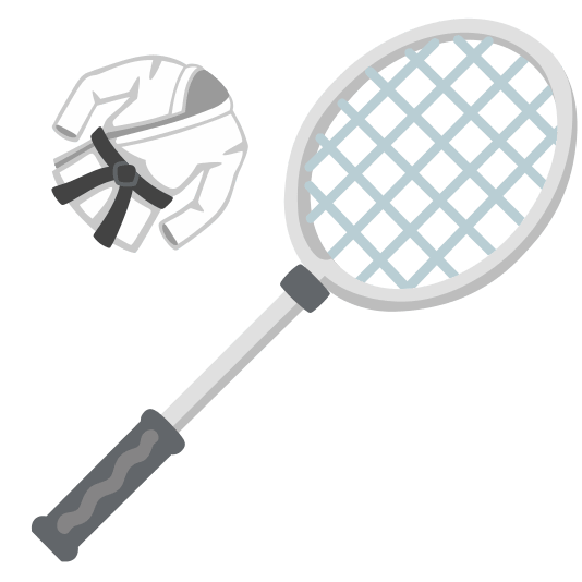 badminton racquet and shuttlecock martial arts uniform