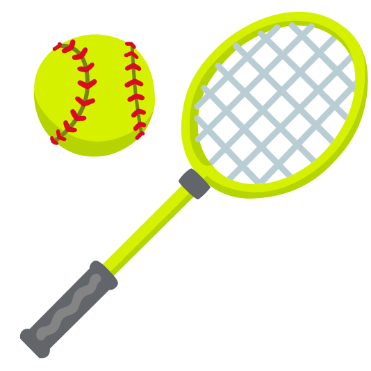 badminton racquet and shuttlecock softball