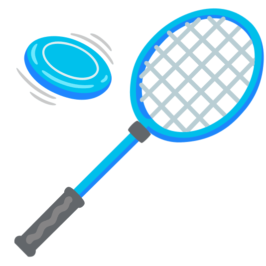 badminton racquet and shuttlecock flying disc