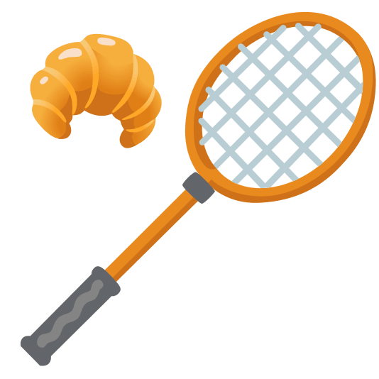 badminton racquet and shuttlecock croissant