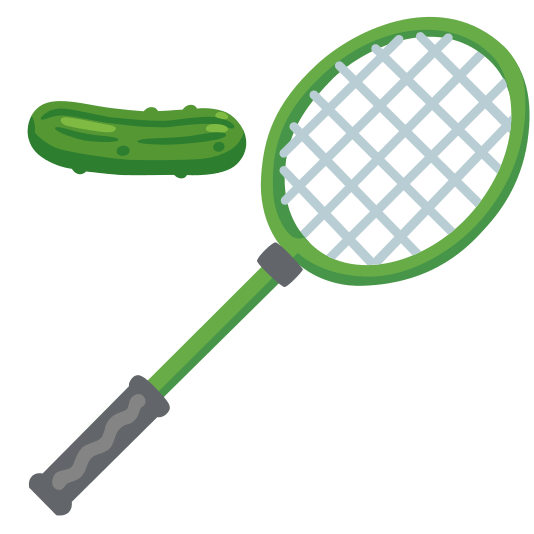 badminton racquet and shuttlecock cucumber