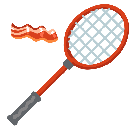 badminton racquet and shuttlecock bacon