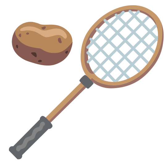 badminton racquet and shuttlecock potato