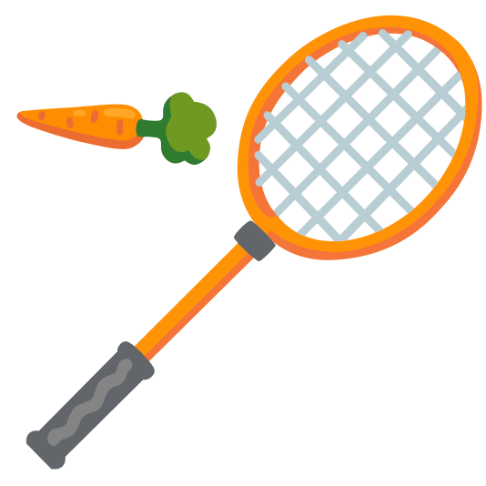 badminton racquet and shuttlecock carrot