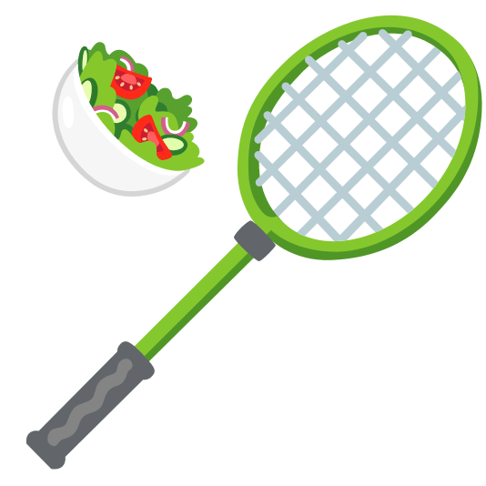 badminton racquet and shuttlecock green salad