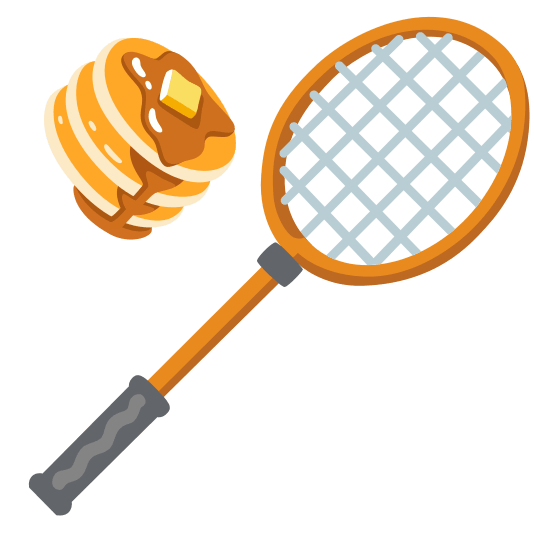 badminton racquet and shuttlecock pancakes