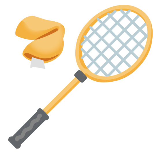 badminton racquet and shuttlecock fortune cookie