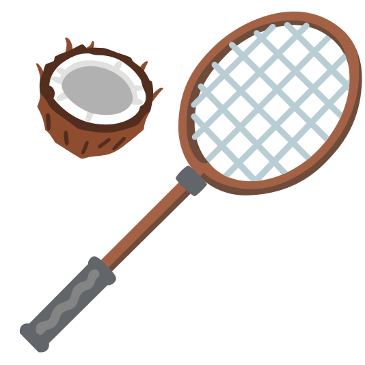 badminton racquet and shuttlecock coconut