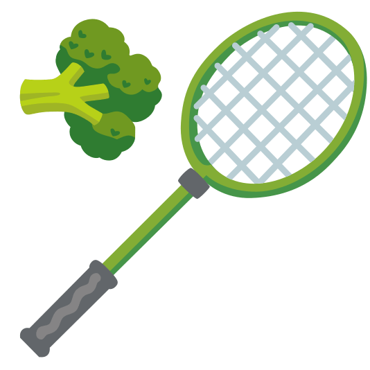 badminton racquet and shuttlecock broccoli