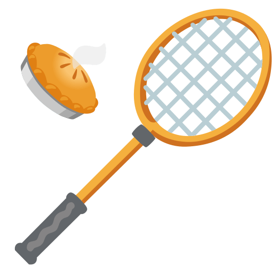 badminton racquet and shuttlecock pie