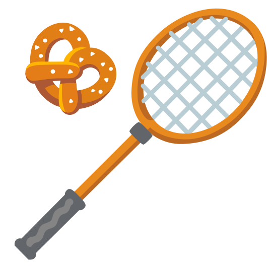 badminton racquet and shuttlecock pretzel