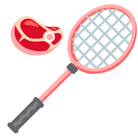 badminton racquet and shuttlecock cut of meat