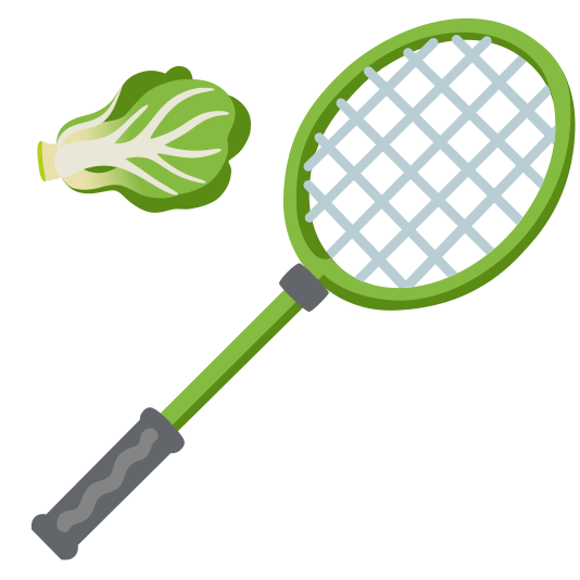 badminton racquet and shuttlecock leafy green