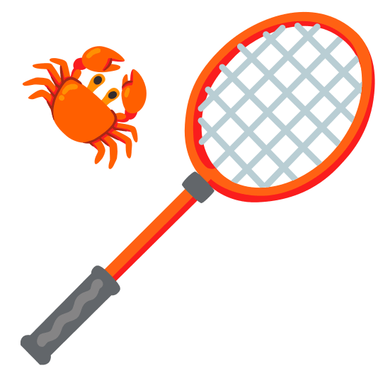 badminton racquet and shuttlecock crab