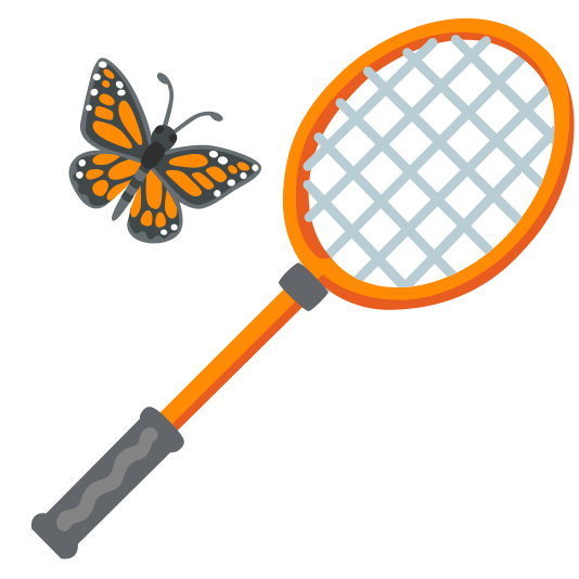 badminton racquet and shuttlecock butterfly