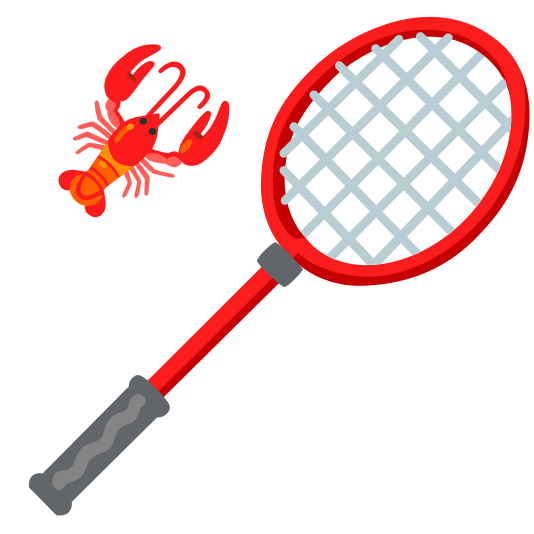 badminton racquet and shuttlecock lobster