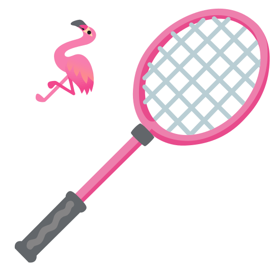 badminton racquet and shuttlecock flamingo