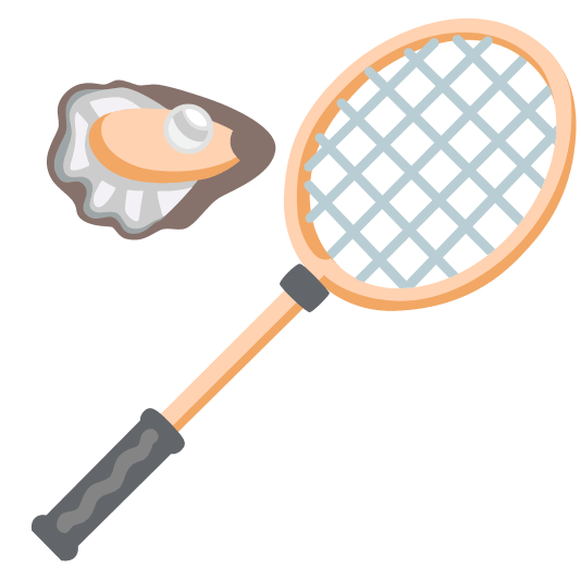 badminton racquet and shuttlecock oyster